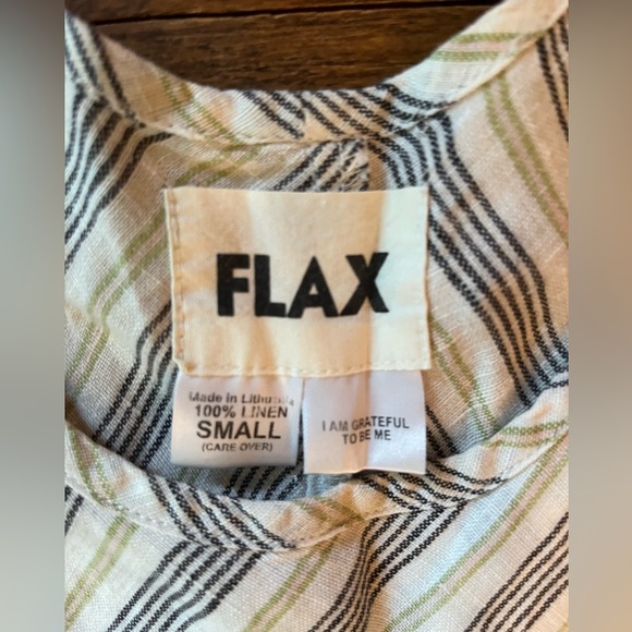 Flax linen stripped asymmetrical sleeveless dress size small - Picture 4 of 5